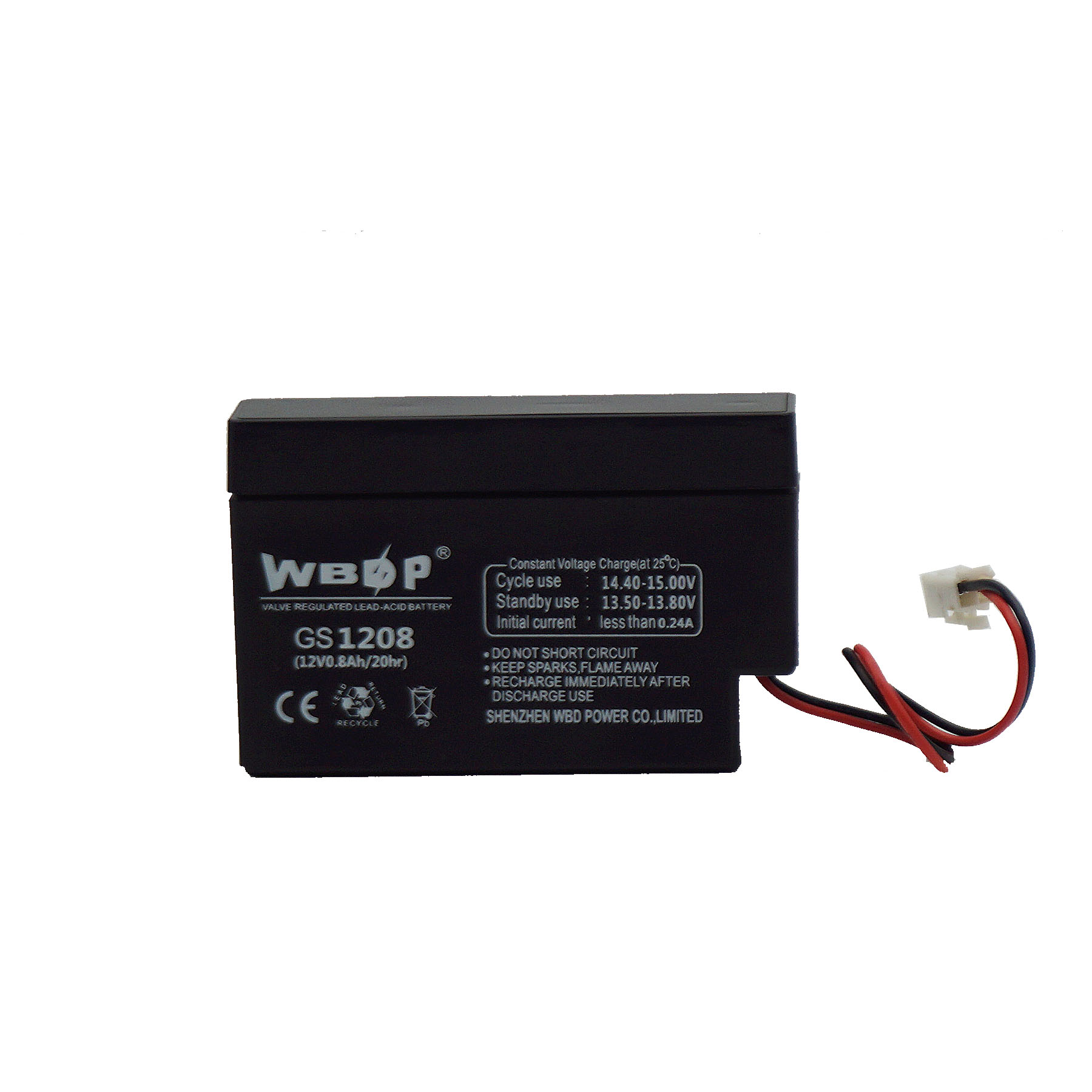 伟必达电源 12V 0.8Ah 密封铅酸电池 为 UPS 和安全系统提供可靠电源